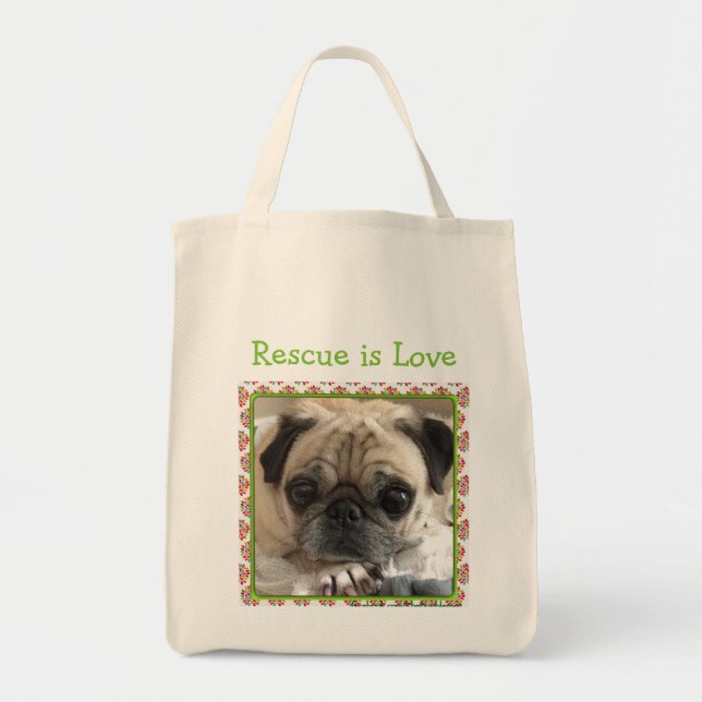 Hummel-Taschentasche: Itsy Mops/Rettung ist Liebe Tragetasche (Vorne)