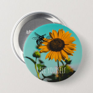 Hummel Tennis mit Sonnenblumenuntergang Button
