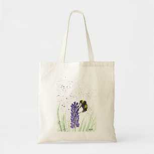 Hummel und Lavendel Aquarell Tragetasche