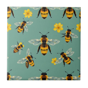 Hummel-Wasserfarbe Realistische Honigwabe  Fliese