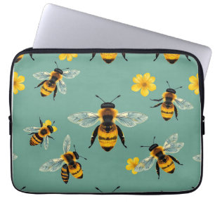 Hummel-Wasserfarbe Realistische Honigwabe Laptopschutzhülle