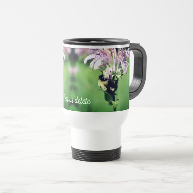 Hummelbiene auf Bienenstöcke Blume Personalisiert Reisebecher (VorderseiteRechts)