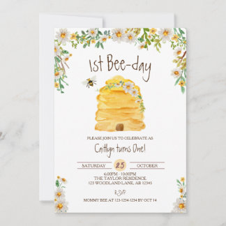 Hummelbiene zum Geburtstag, 1. Bienentag Einladung