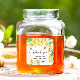 Hummelbienen Baby Dusche Blumenhonig vielen Dank Runder Aufkleber