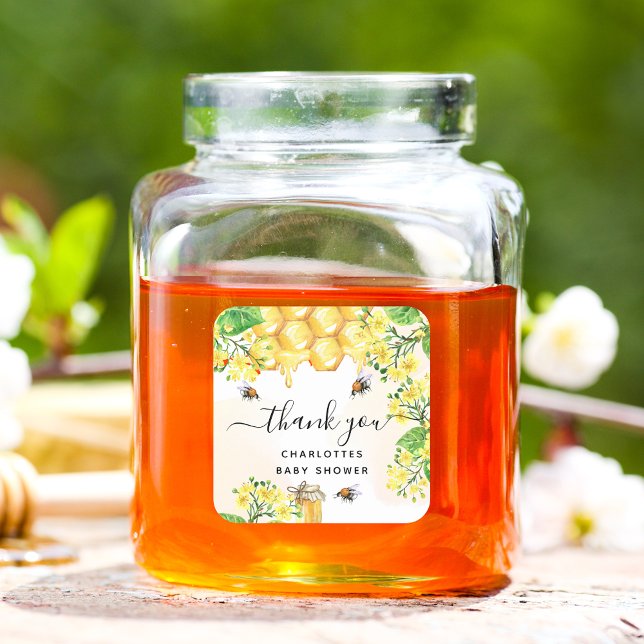Hummelbienen Baby Dusche Blumenhonig vielen Dank Runder Aufkleber (Von Creator hochgeladen)