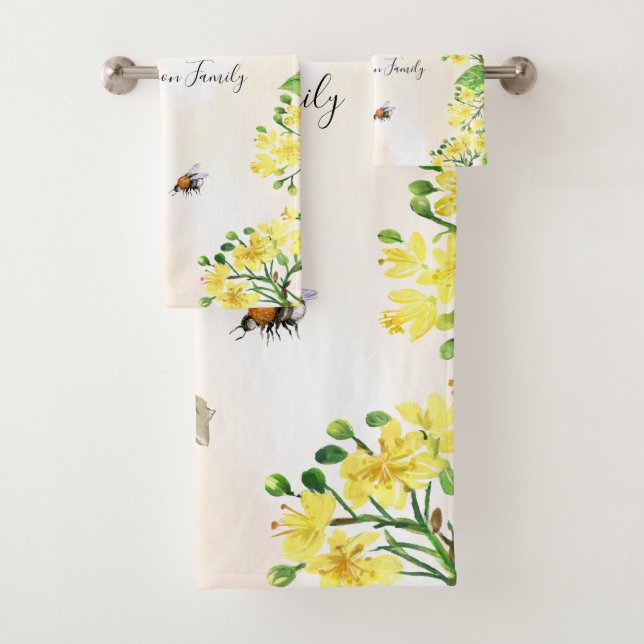 Hummelbienen Honigblüten Badhandtuch Set (Insitu)
