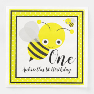 Hummelbienen zum ersten Geburtstag Serviette