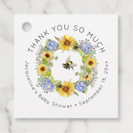 Hummelblume Sonnenblume Leaf Blue Baby Dusche Geschenkanhänger