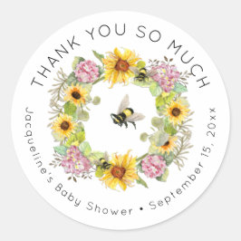 Hummelblütendusche Hydrangea Floral Baby Dusche Runder Aufkleber