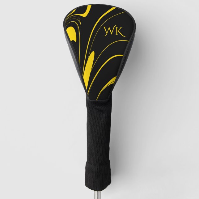Hummelfarben Gelbe Monogramm Golf Headcover (Vorderseite)