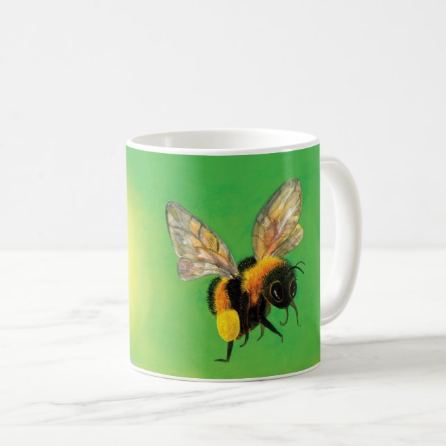Hummelfliegendes Bild Kaffeetasse (VorderseiteRechts)