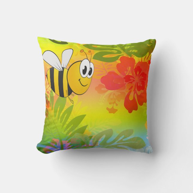 Hummelkissen und Blume Kissen (Vorderseite)