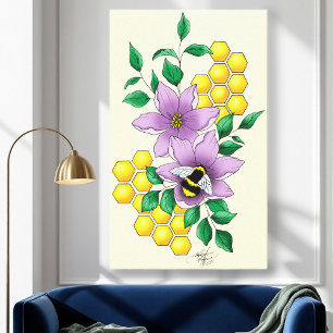 Hummellavender-Blume Gelb Leinwanddruck