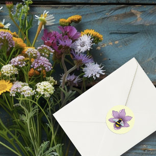 Hummellavender-Blume Gelb Runder Aufkleber