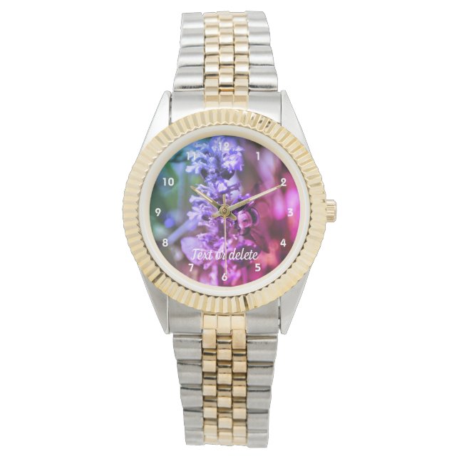 Hummeln auf Blume Abstrakt Personalisiert Armbanduhr (Vorderseite)