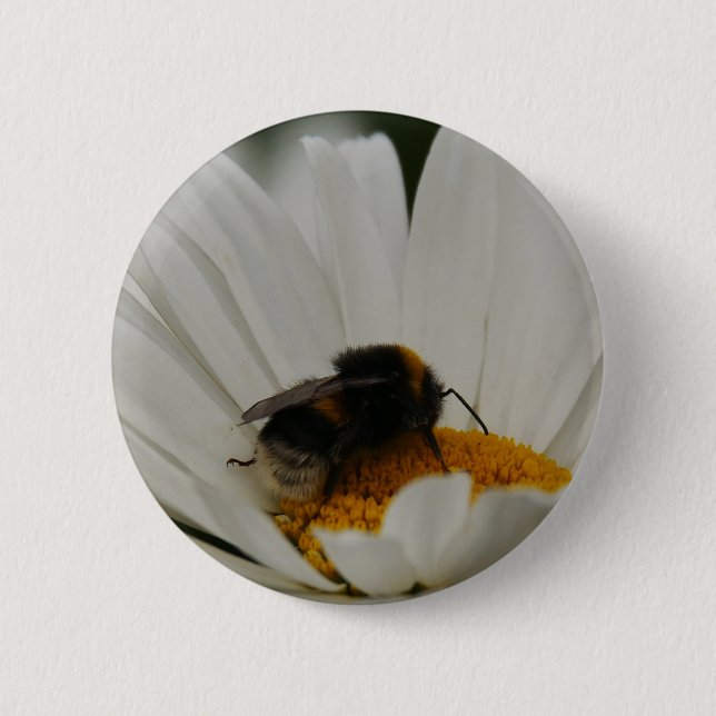 Hummeln auf Blume Abzeichen Button (Vorderseite)