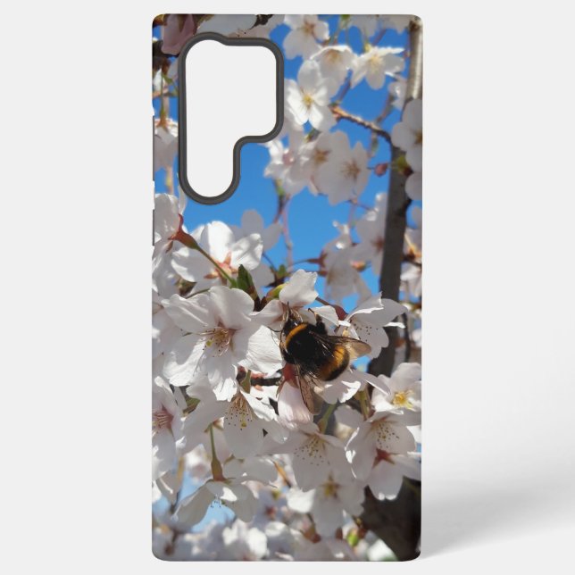 Hummeln auf der Blüte der Wildkirsche Samsung Galaxy Hülle (Rückseite)