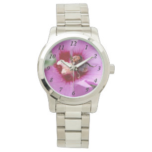 Hummeln auf Hibiskus Blume Armbanduhr