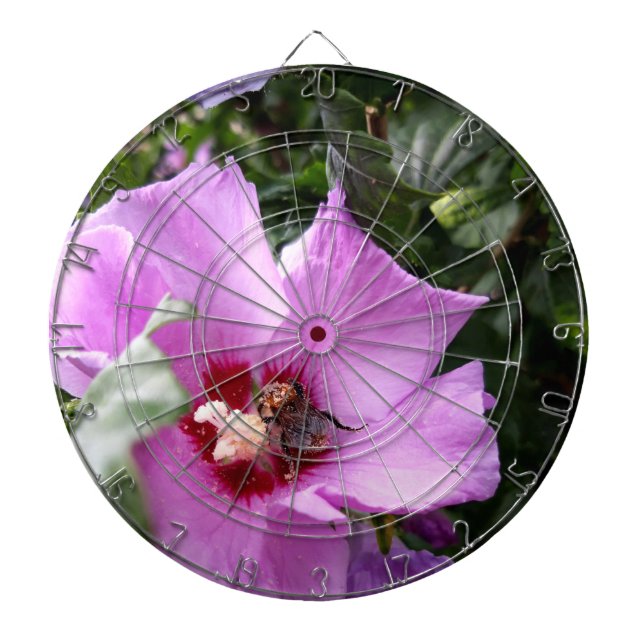 Hummeln auf Hibiskus Blume Dartscheibe (vorne)