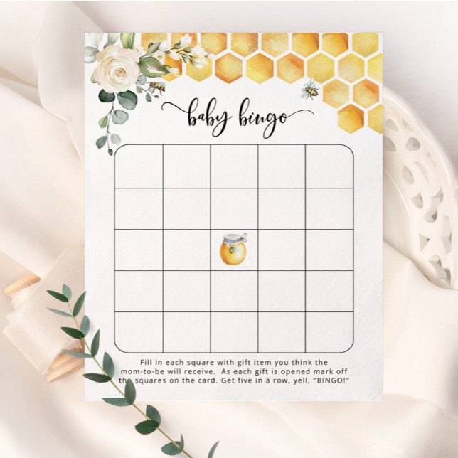Hummeln Baby Dusche Bingo. Bienenbaby-Bingo-Spiel (Von Creator hochgeladen)