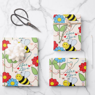 Hummeln-Blume Geschenkpapier Set