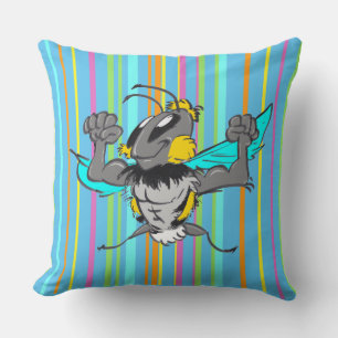 Hummeln-Cartoon Streifen Pattern-Kissen Kissen
