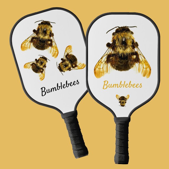 Hummeln fotografisch Gelb Schwarz und Weiß Pickleball Schläger (Von Creator hochgeladen)