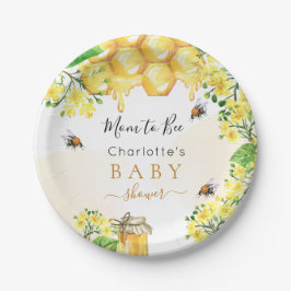 Hummeln Honiggelbe Blüten Babydusche Pappteller