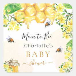 Hummeln Honiggelbe Blüten Babydusche Quadratischer Aufkleber