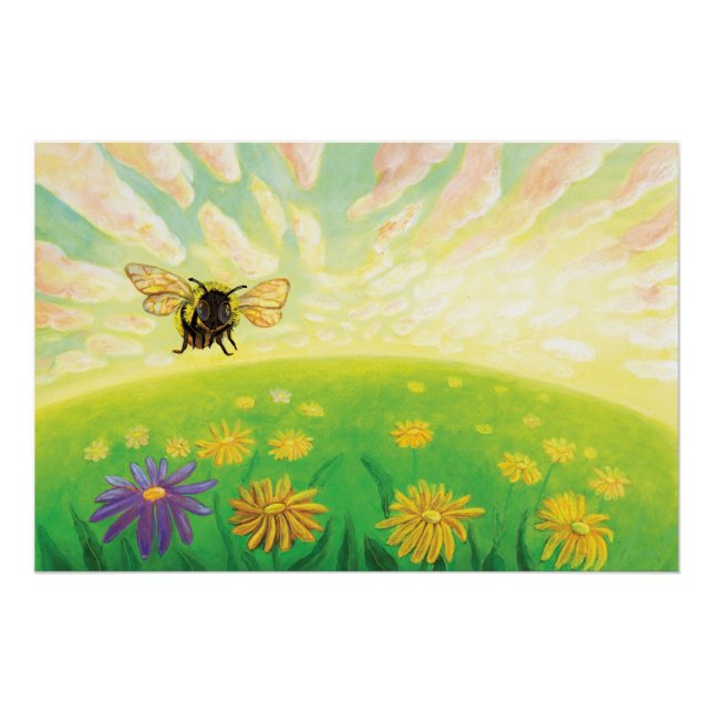 Hummeln im Horizont-Kinderzimmer Poster (Vorderseite)