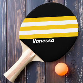 Hummeln Nostalgische Streifen mit Namen Tischtennis Schläger