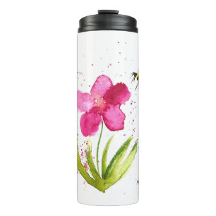 Hummeln-Rosa-Blume Thermosbecher