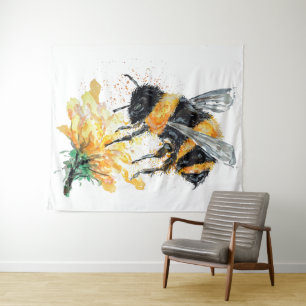 Hummeln sammelt Pollen Wandteppich