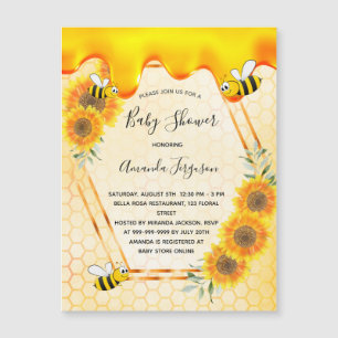 Hummeln Sonnenblumen Mutter Bienens Baby Shower Magnetkarte