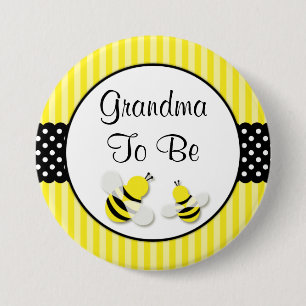 Hummeln Stripe Polka Dots Baby Dusche Oma Button