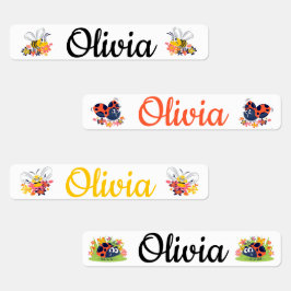 Hummeln- und Lady-Bug Etiketten