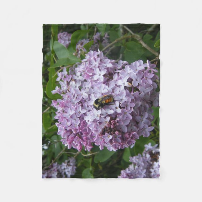 Hummeln und Lilac Tree Fleece Blanket (Vorderseite)