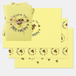 Hummeln Zeit, glücklich gelb zu sein Geschenkpapier Set