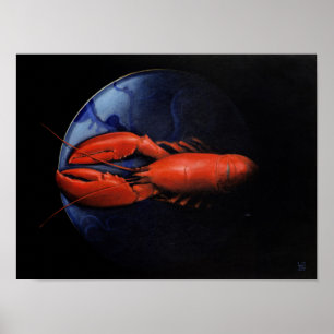 Hummer auf Tiffany-Platte Poster