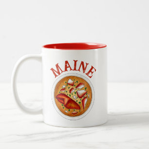 Hummer Bisque Suppe Meeresfrüchte Kochen Maine ME Zweifarbige Tasse