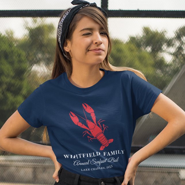 Hummer Boil Familie Sommer Meeresfrüchte Keks T-Shirt (Family Reunion Summer Crawfish Boil Matching Seafood Summer Party T-Shirt Custom)