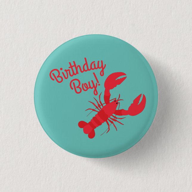 Hummer Boil Geburtstagsparty Niedlich Kids Button (Vorderseite)