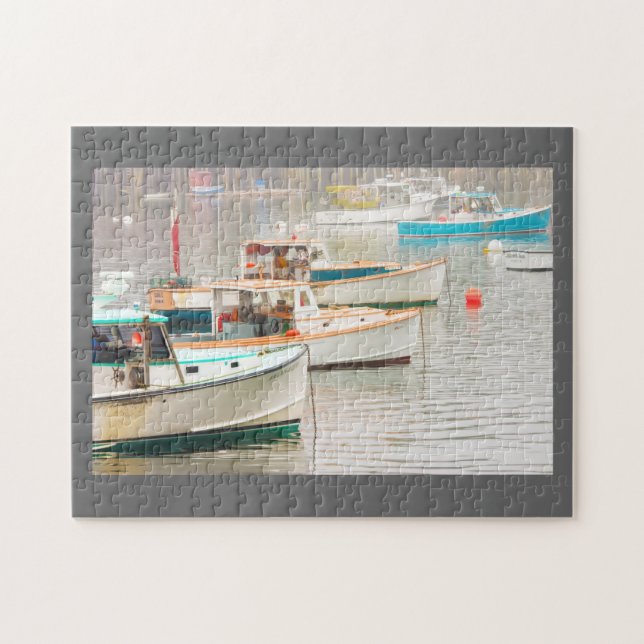 Hummer-Boote im Bass-Hafen, Berg-einsame Insel (Horizontal)