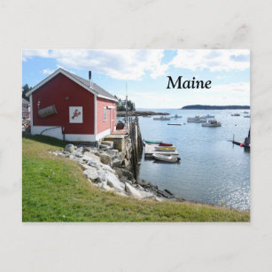 Hummer-Bretterbude und -boote in Maine Postkarte