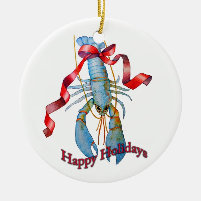Hummer-Feiertags-Verzierung Keramik Ornament (Vorne)