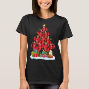 Hummer Fisch Weihnachtsbaum Licht Weihnachtsfeier T-Shirt