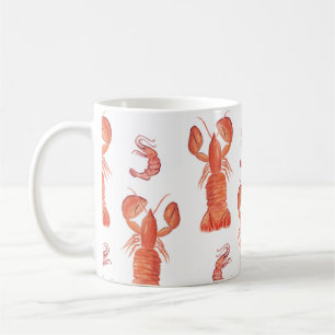 Hummer Flusskrebs Aquarell Handgemaltes Muster Kaffeetasse