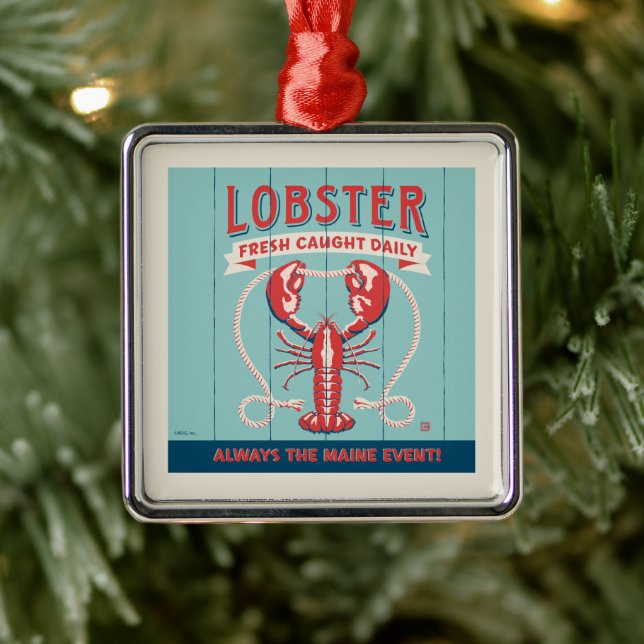 Hummer Fresh Caught Daily | Maine Ornament Aus Metall (Baum)