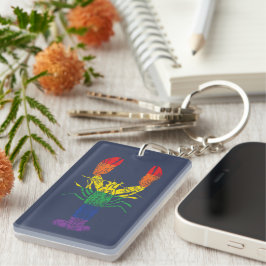 Hummer Grafik mit Regenbogenstreifen Schlüsselanhänger