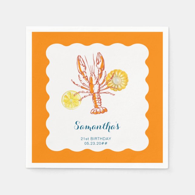 Hummer-Grillspezialitäten GRILLEN Seafood Summer B Serviette (Vorderseite)